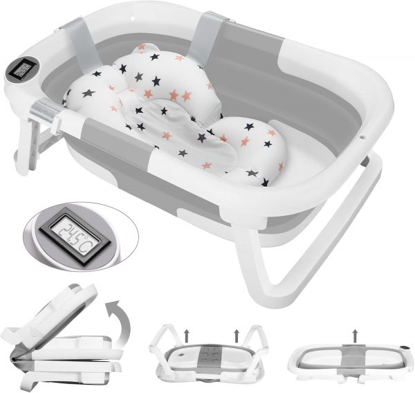 Baignoire Bébé Pliable - Gris - Baignoire Bébé Pliable - Gris