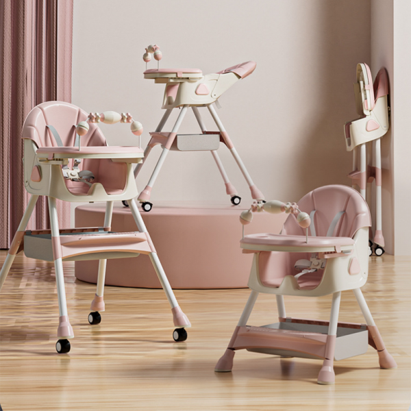 Chaise Haute 3en1 - JEUVO - Vert - Jeuvo rose 1