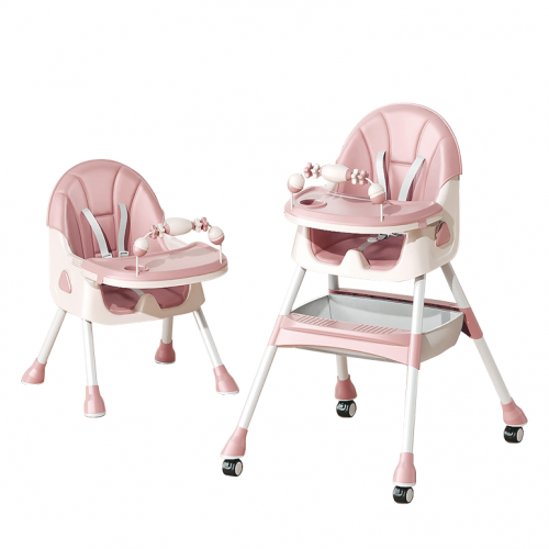 Chaise Haute 3en1 - JEUVO - Vert - Chaise Haute 3en1 - JEUVO - Rose