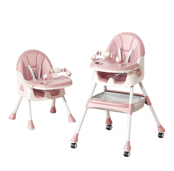 Chaise Haute 3en1 - JEUVO - Vert - Chaise Haute 3en1 - JEUVO - Rose