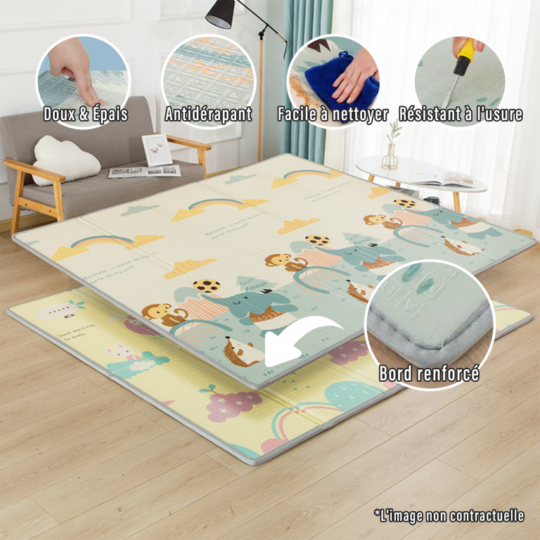 Parc Bébé CHOLY Géant Avec Matelas - Aire De Jeu Safe 180x150 Cm
