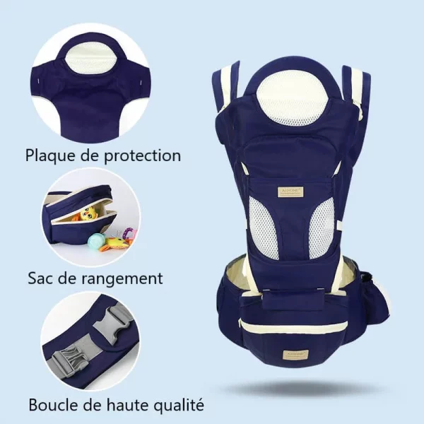 Porte-Bébé confort et ergonomie - Bleu-2