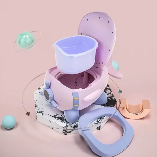 Pot Bébé Toilette - P'tit Avion - Rose-4