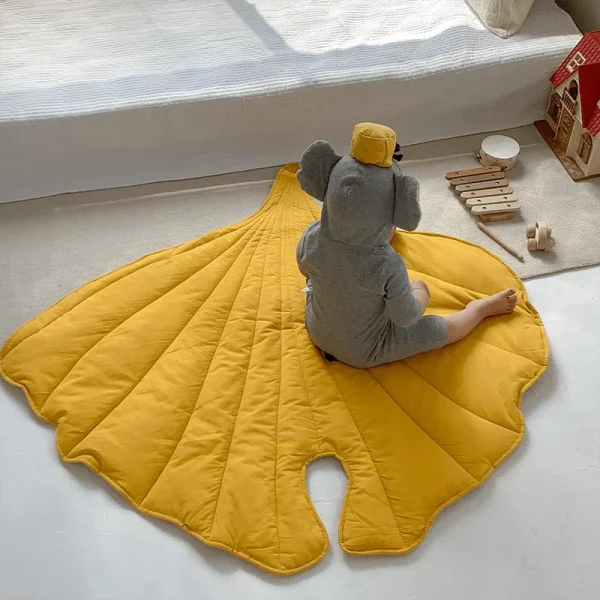 Tapis feuille-Jaune-3