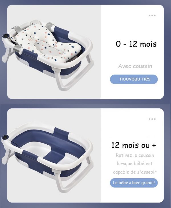 Baignoire Bébé Pliable - Bleu - convient 0 -3ans