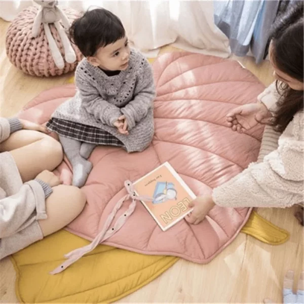 tapis feuille rose-4